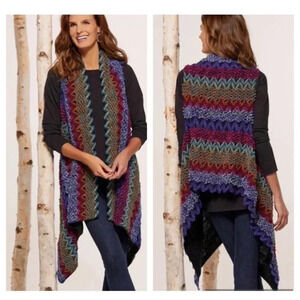 Soft Surroundings Taylor Textured Sweater Vest Topper One Size